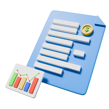 Financial Report with Chart and Coin png