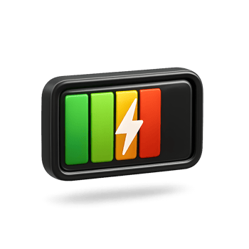 Battery Indicator with Lightning Bolt Icon png