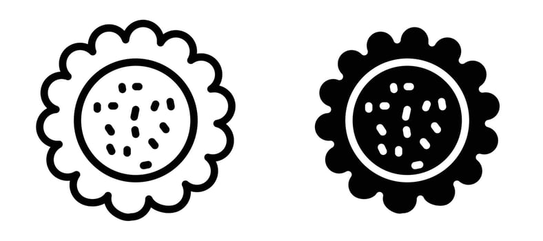 Biscuit icon in black modern and lines and solid vector