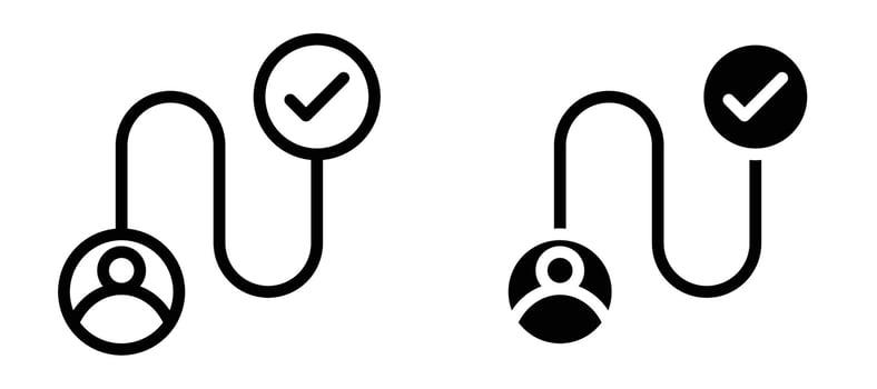 Customer journey icon in black modern and lines and solid vector