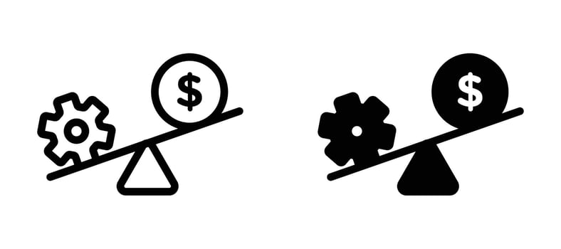 Leverage icon in black modern and lines and solid vector