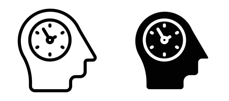 Patience icon in black modern and lines and solid vector