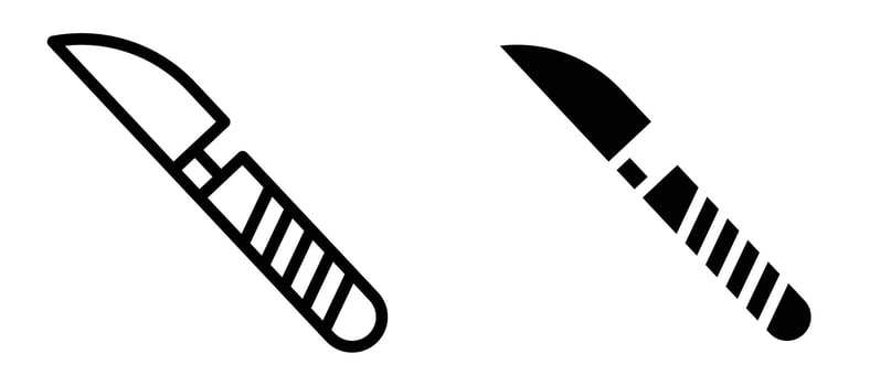 Scalpel icon in black modern and lines and solid style vector