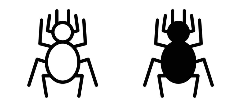 Spider icon in black modern and lines and solid vector
