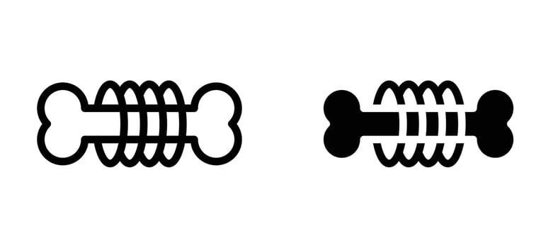 Strong healthy bones icon in black modern and lines and solid vector