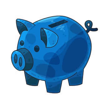 Blue Piggy Bank vector