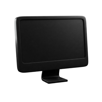 A black monitor with a black screen on it png