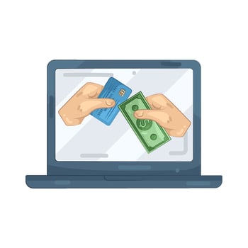 Online Payment on Laptop Illustration vector