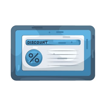 Discount Coupon on Tablet Illustration vector