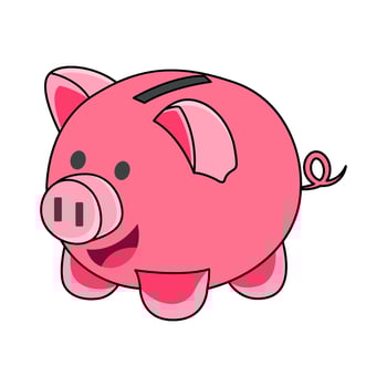 illustration of Pink Piggy Bank vector