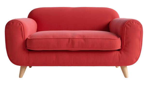 Cozy RedSofa gives comfort, its color is vibrant and stand out png