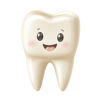 Happy Cartoon Tooth with Smiling Face Dental Health Mascot png