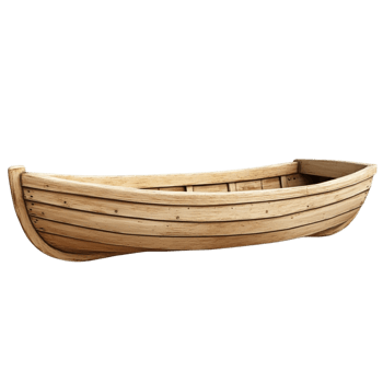 Empty Wooden Rowboat Classic Watercraft Isolated Side View png