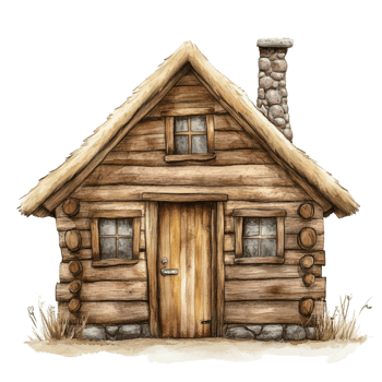 Rustic Log Cabin Cozy Wooden House Countryside Dwelling png