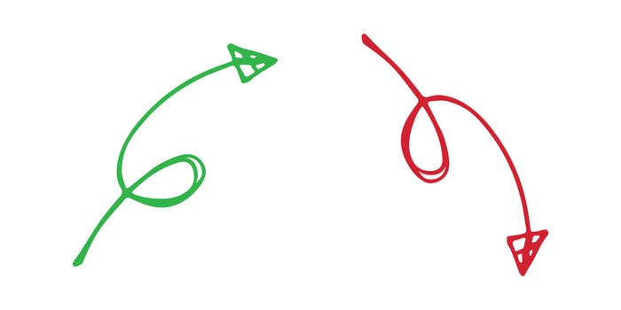 Hand drawn arrow symbol. Business clipart. Single element for design twelve vector