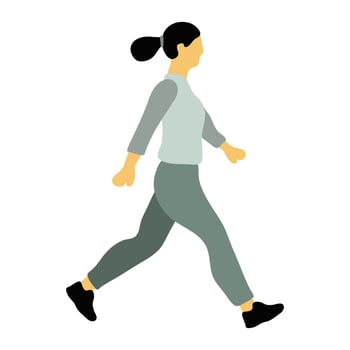 Illustration of Woman Walking. Flat Design vector