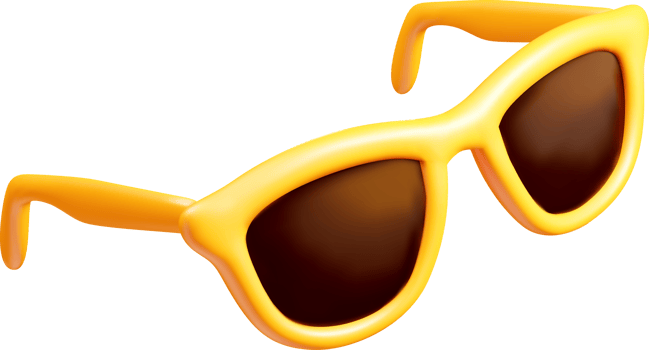 Stylish 3D Sunglasses in Bold Yellow Color png