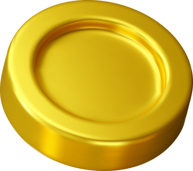 Detailed 3D Rendering of a Gold Coin png