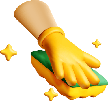3D Cleaning Glove with Sparkles Effects png