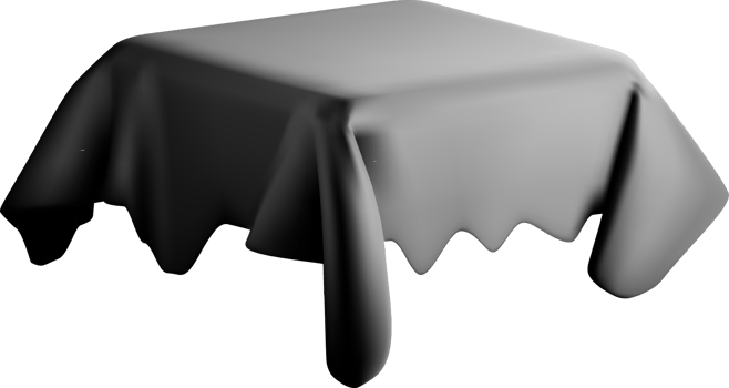 3D Table with Black Cloth and Smooth Finish png