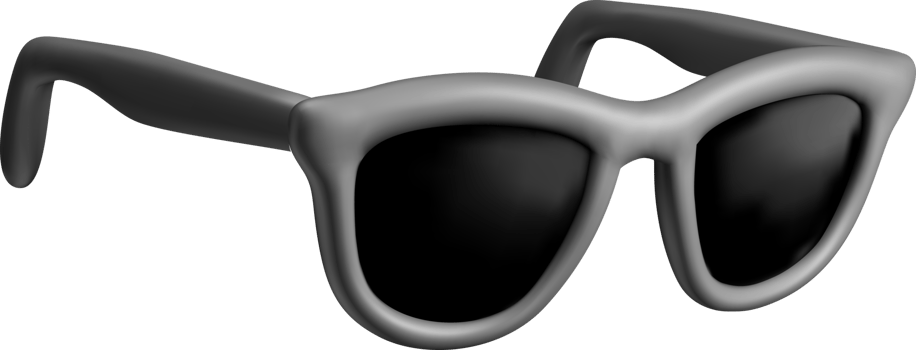 Stylish 3D Sunglasses with Black Lenses png