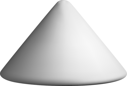 3D White Cone Shape with Smooth Surface png