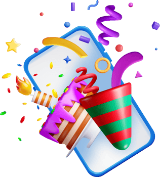 Celebratory 3D Illustration of Birthday Party png