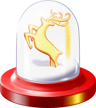 3D Snow Globe with Reindeer Figure Inside png