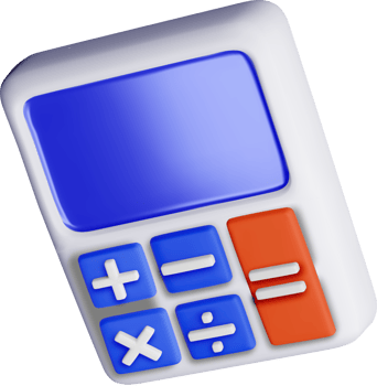 3D Calculator with Colorful Buttons Design png