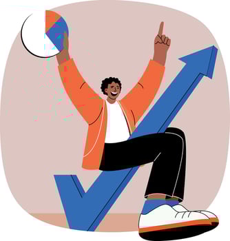 Celebrating financial success illustration vector
