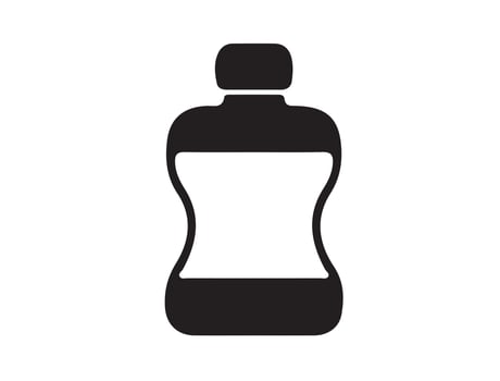 Baby oil bottle in silhouette on white background vector