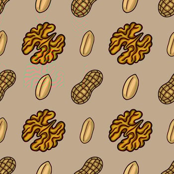 Nut and seed pattern design vector