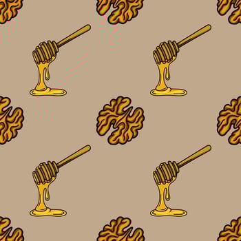 Honey and brain pattern design vector
