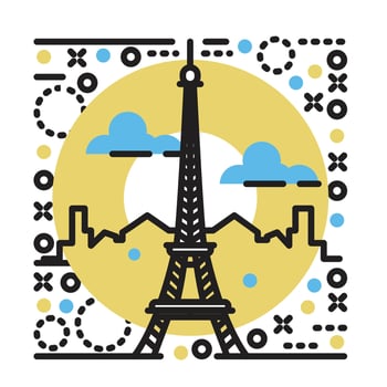 the eiffel tower in paris, france vector