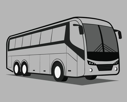 illustration of a modern coach bus traveling, transportation, and tourism concept design. vector