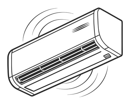 illustration of a modern air conditioner cooling unit delivering fresh air vector