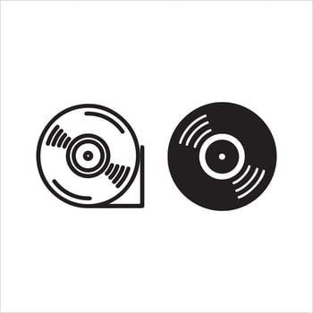 Vintage vinyl record symbols for music and audio playback vector
