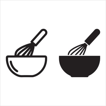 Two styles of whisking bowl graphics vector