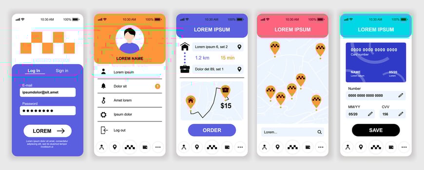 Mobile app interface design examples vector