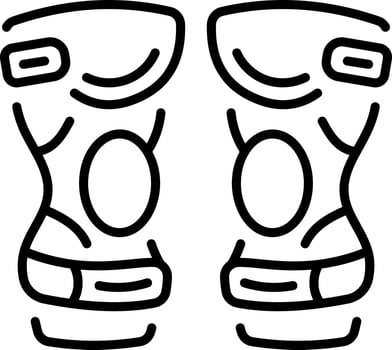 A line style icon showing knee sleeves vector