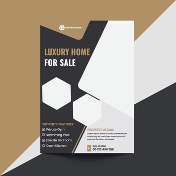 Luxury home flyer with property features vector