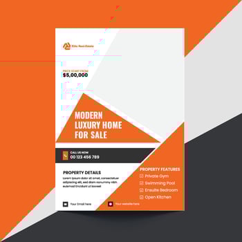 Luxury home advertisement for sale vector