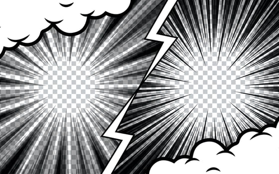 Manga comic template background versus battle. vector