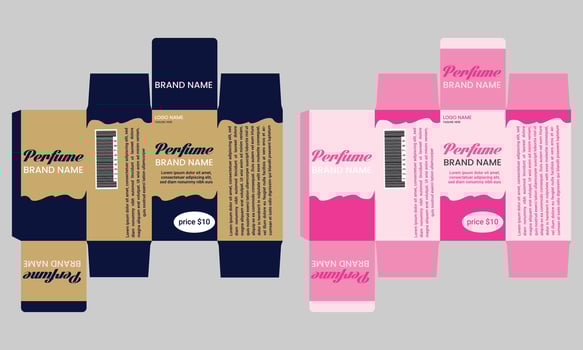 Perfume box packaging template vector
