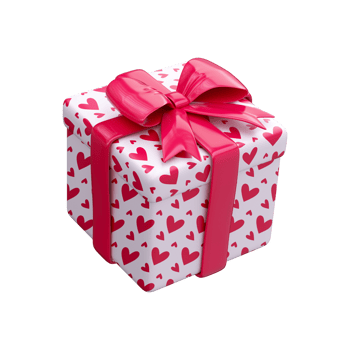 Pink 3D gift box with hearts. Gift for Valentine's Day or wedding png