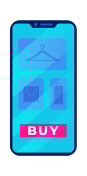 Phone flat icon Online shopping vector
