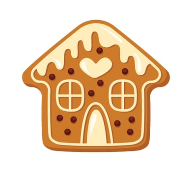 Traditional christmas cookies flat icon Ginger house sweets vector