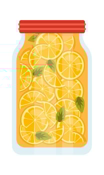 Glass jar with canned citrus flat icon Sweet lemons vector