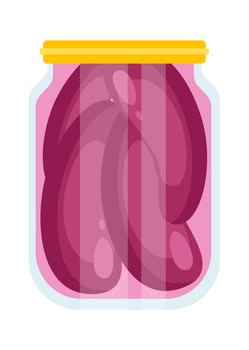 Organic food flat icon Canned eggplant vegetables vector