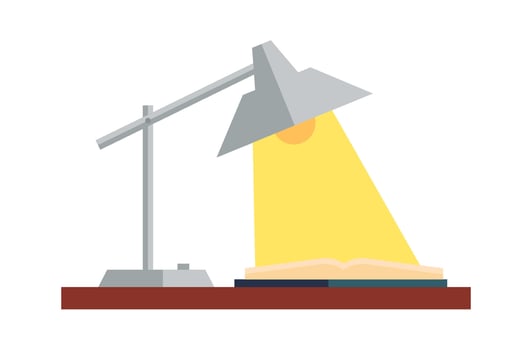 Office table light flat icon Detective set vector